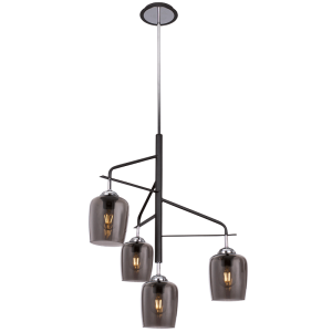 Bright Star Lighting - Polished Chrome Chandelier with Smoke Colour Glass