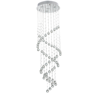 Bright Star Lighting - Criss Cross Stainless Steel Drop Tier Crystal Pendant