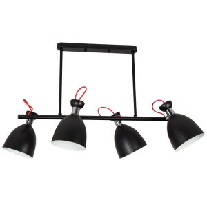 Bright Star Lighting - Black Iron and Polished Chrome Ceiling Fitting