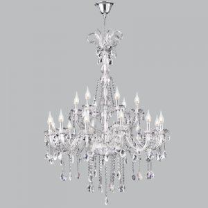 Bright Star Lighting - 18 Light Polished Chrome Chandelier with Array of Crystals
