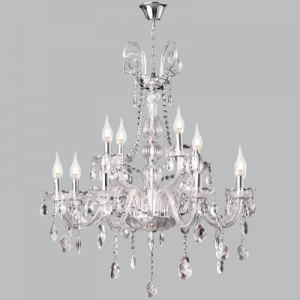 Bright Star Lighting - 12 Light Polished Chrome Chandelier with Array of Crystals