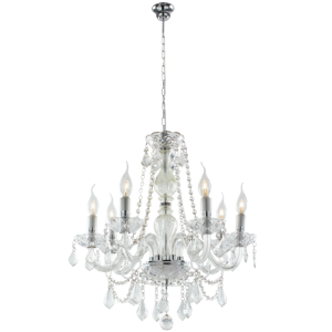 Bright Star Lighting - Crystal Chandelier with Crystal Arms and Hanging Crystals