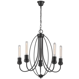 Bright Star Lighting - Black Chandelier with Oval Design