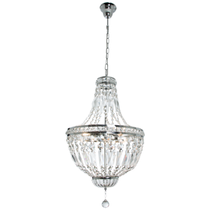 Bright Star Lighting - Stylish Polished Chrome Chandelier with Crystals