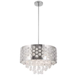 Bright Star Lighting - Round Polished Chrome Chandelier with K9 Crystals