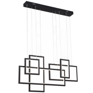 Bright Star Lighting - 95 Watt Textured Black Aluminium and Acrylic LED Pendant - Black