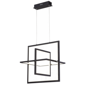 Bright Star Lighting - 50 Watt Textured Black Aluminium and Acrylic LED Pendant - Black