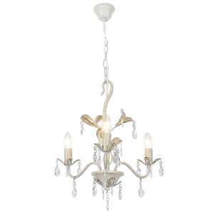 Bright Star Lighting - 3 Light Metal Chandelier with Clear Acrylic Crystals