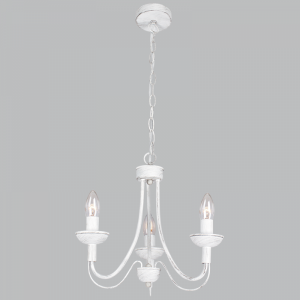 Bright Star Lighting - 3 Light Simple Fossil White Chandelier
