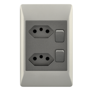 Bright Star Lighting - 2 New RSA Sockets with 2 Switches For 2 x 4 Box in Silver