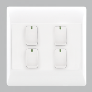 Bright Star Lighting - 4 Lever 1 Way Light Switch for 4 X 4 Electrical Box In White