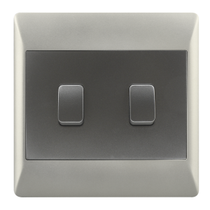 Bright Star Lighting - 2 Lever 1 Way Light Switch for 4 X 4 Electrical Box In Silver