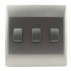 Bright Star Lighting - 3 Lever 1 Way Light Switch for 4 X 4 Electrical Box In Silver