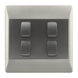 Bright Star Lighting - 4 Lever 1 Way Light Switch for 4 X 4 Electrical Box In Silver