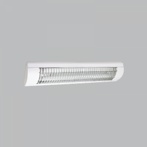 Bright Star Lighting - 2 Foot White LED Flush Mount Fluorescent Light Fitting with Silver Grid