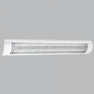 Bright Star Lighting - 4 Foot White LED Flush Mount Fluorescent Light Fitting with Silver Grid