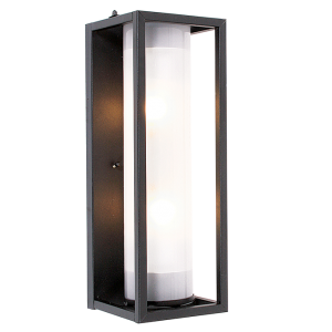 Bright Star Lighting - Large Rectangular Metal Lantern With Frosted Glass
