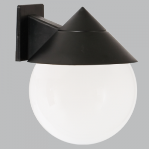 Bright Star Lighting - Outdoor PVC Cone Lantern with White Ball - Black