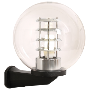 Bright Star Lighting - Outdoor PVC Lantern with Louvre and Clear Ball - Black