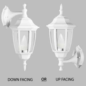 Bright Star Lighting - 6 Panel Polypropylene Wall Lantern with Beveled Clear Polycarbonate Cover - Black