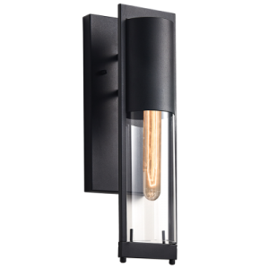 Bright Star Lighting - Rectangular Black Die Cast Aluminium Lantern with Speckled Glass Lantern