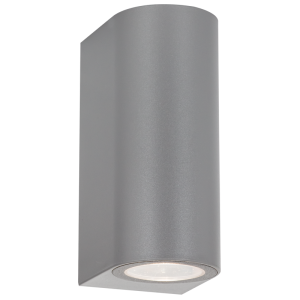 Bright Star Lighting - Curved Compact and Practical Outdoor Wall Lantern - 2 Lamps - Grey