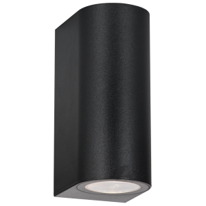 Bright Star Lighting - Curved Compact and Practical Outdoor Wall Lantern - 2 Lamps - Matt Black