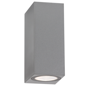 Bright Star Lighting - Square Compact and Practical Outdoor Wall Lantern - 2 Lamps - Grey