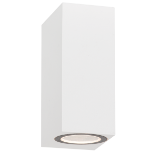 Bright Star Lighting - Square Compact and Practical Outdoor Wall Lantern - 2 Lamps - White