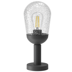 Bright Star Lighting - Aluminium Pillar Lantern with Clear Speckled Glass