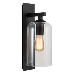 Bright Star Lighting - Black Down Facing Metal Lantern with Clear Glass