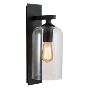 Bright Star Lighting - Black Down Facing Metal Lantern with Clear Glass