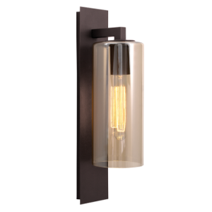 Bright Star Lighting - Coffee Colour Down Facing Metal Lantern with Amber Glass