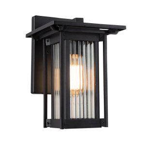 Bright Star Lighting - Black Down Facing Lantern with Opaque Glass