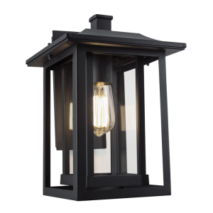 Bright Star Lighting - Black Down Facing Aluminium Lantern with Clear Glass