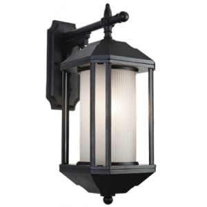Bright Star Lighting - Black Down Facing Aluminium Lantern with Frosted Glass