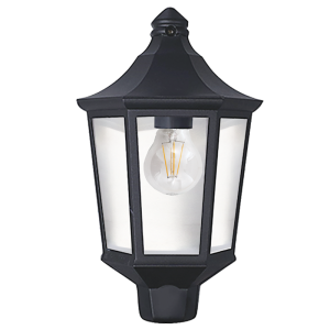 Bright Star Lighting - Outdoor Black PVC Half Lantern - Black