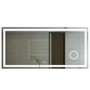 Bright Star Lighting - 72 Watt Rectangular Mirror with On / Off Touch Switch and 3 x Magnifier