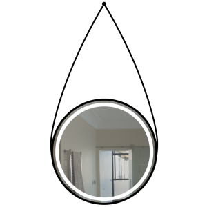 Bright Star Lighting - 22 Watt Modern LED Bathroom Mirror with Black Leather Strap