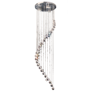 Bright Star Lighting - Chrome Pendant with Glass Crystal Balls