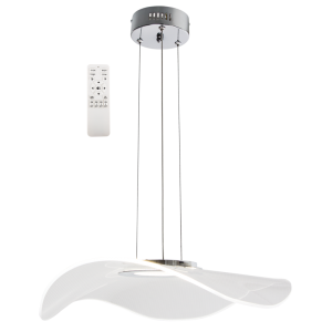 Bright Star Lighting - Polished Chrome and Acrylic Pendant LED Pendant with Remote Control
