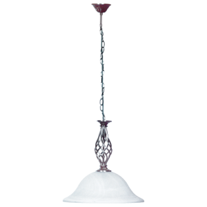 Bright Star Lighting - Alabaster Glass with Satin Chrome Pendant