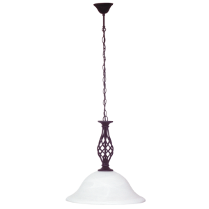 Bright Star Lighting - Alabaster Glass with Black/Gold Pendant