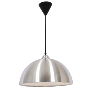 Bright Star Lighting - Aluminium Dome Pendant with Black Cord - 200mm