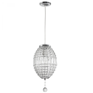 Bright Star Lighting - Polished Chrome Pendant with Clear Acrylic Crystals