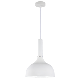 Bright Star Lighting - Metal Pendant With Chrome Ring - White