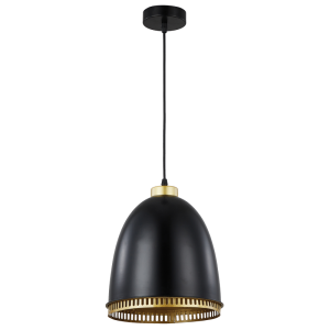 Bright Star Lighting - Gold Iron Metal Pendant with Cord - Black