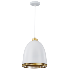 Bright Star Lighting - Gold Iron Metal Pendant with Cord - White