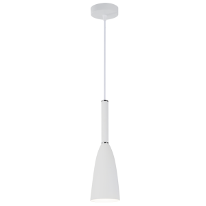 Bright Star Lighting - Single Aluminium Pendant with Chrome Ring - White