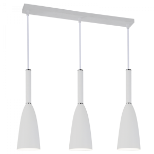 Bright Star Lighting - 3 Light Aluminium Pendant with Chrome Ring - White